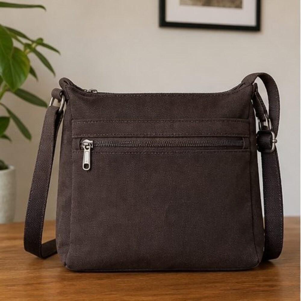 Espresso Canvas Crossbody Bag